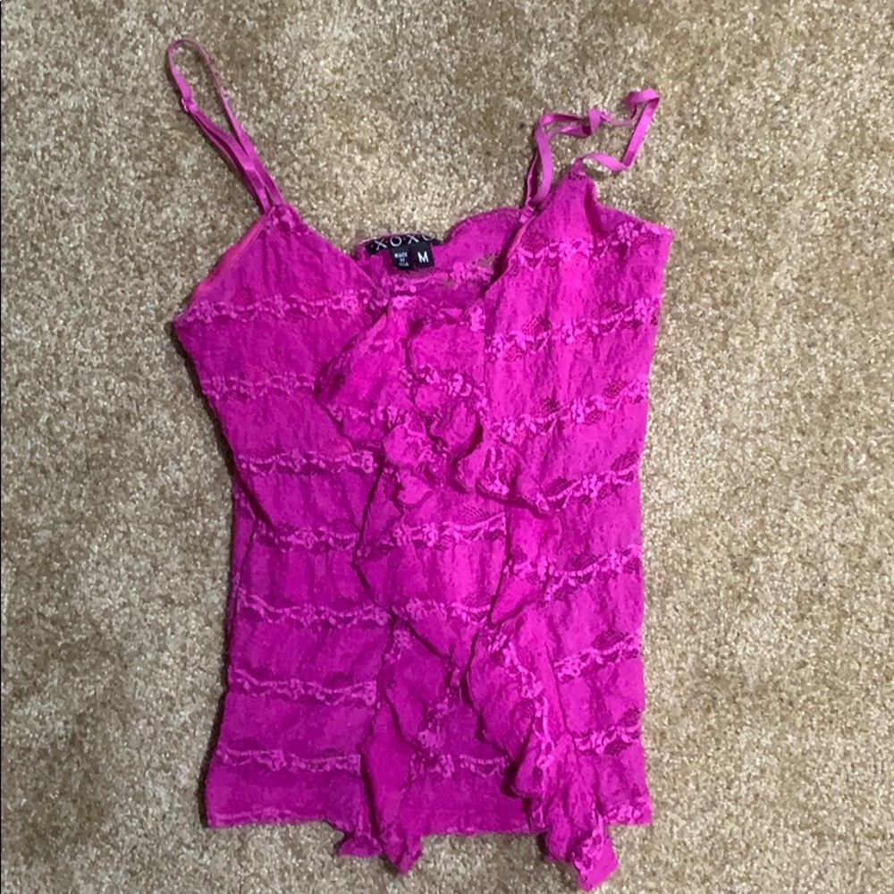 XOXO lace pink tank top size medium